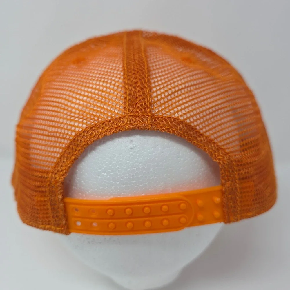 Trucker Hat OS Distressed Mesh Back Cotton Snapback Orange